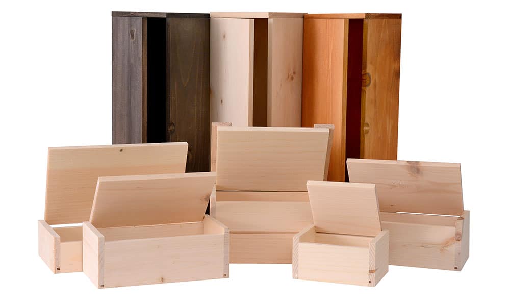 Hinged Lid Wooden Boxes