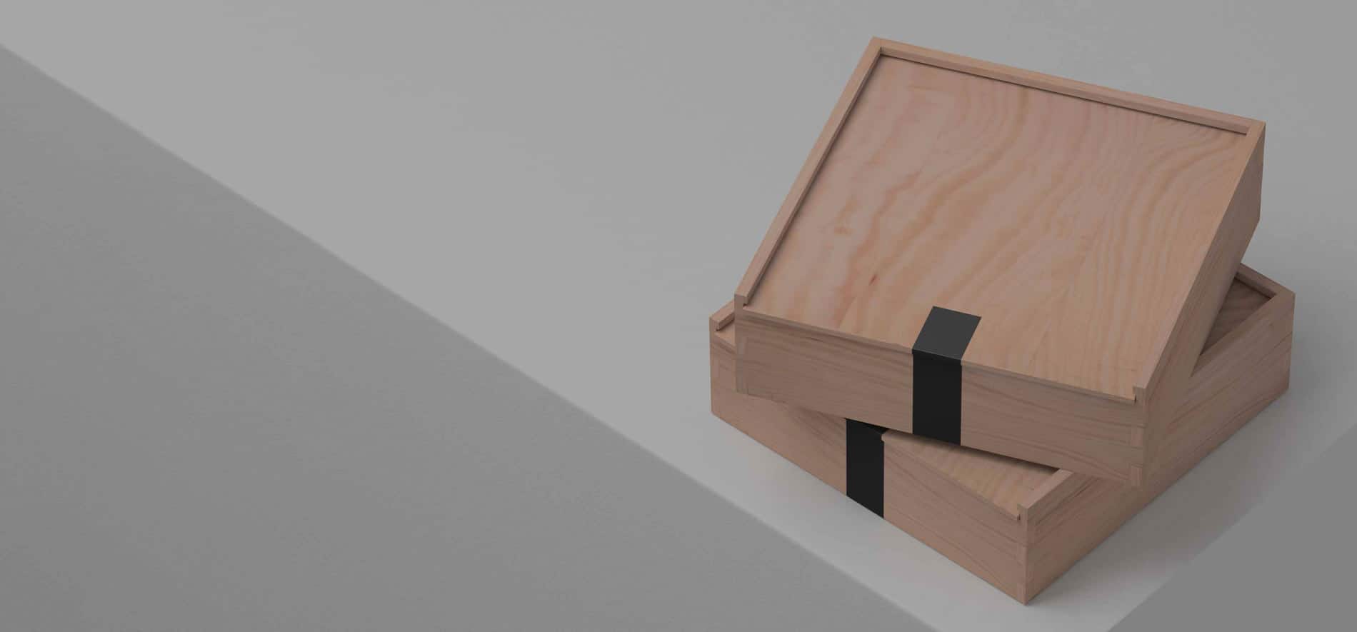 Sliding Wood Boxes with Inset Lid for Wine
