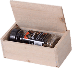 spice box with hinge lid